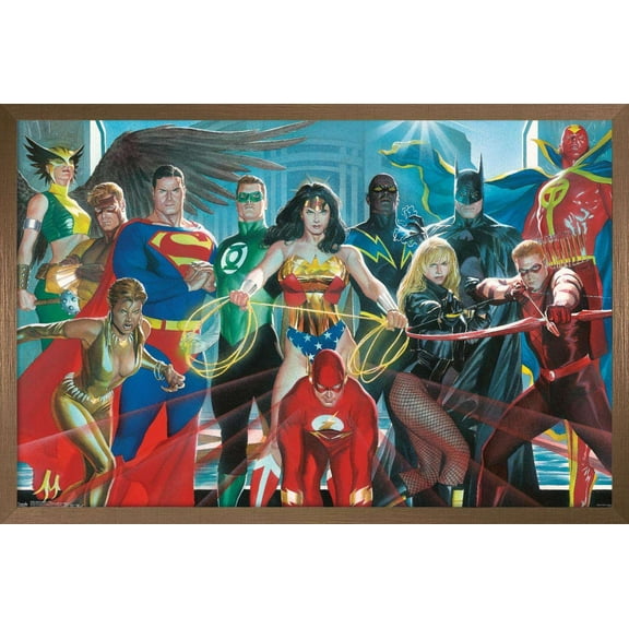 DC Comics - Justice League - Alex Ross - The Elite Wall Poster, 14.725" x 22.375", Framed