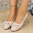 thumbnail image 2 of Falda de Cuero Larga Vintage Low-Top Cuero Suave Bowknot Tacón Bajo Punteado-Dedo Del Pie Zapatos Casuales de las Mujeres, 2 of 9