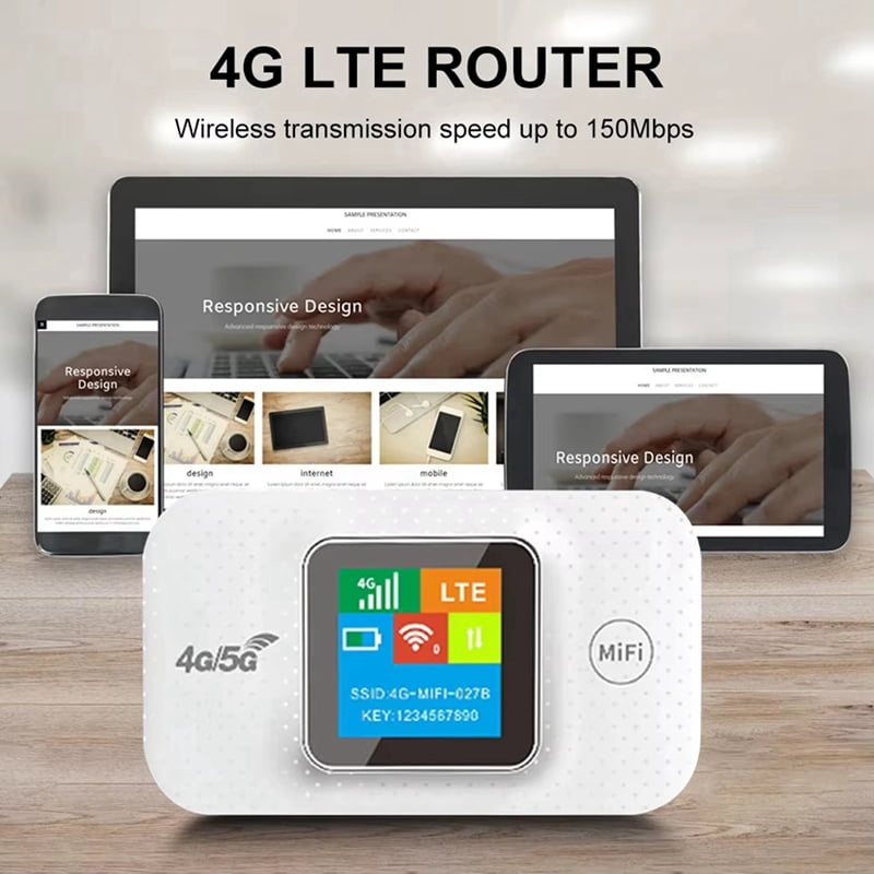 2X 4G/5G Mobile Hotspot WIFI Router 4G LTE Router Repeater Pocket Modem with Sim Card Slot Wide Coverage Asian Version