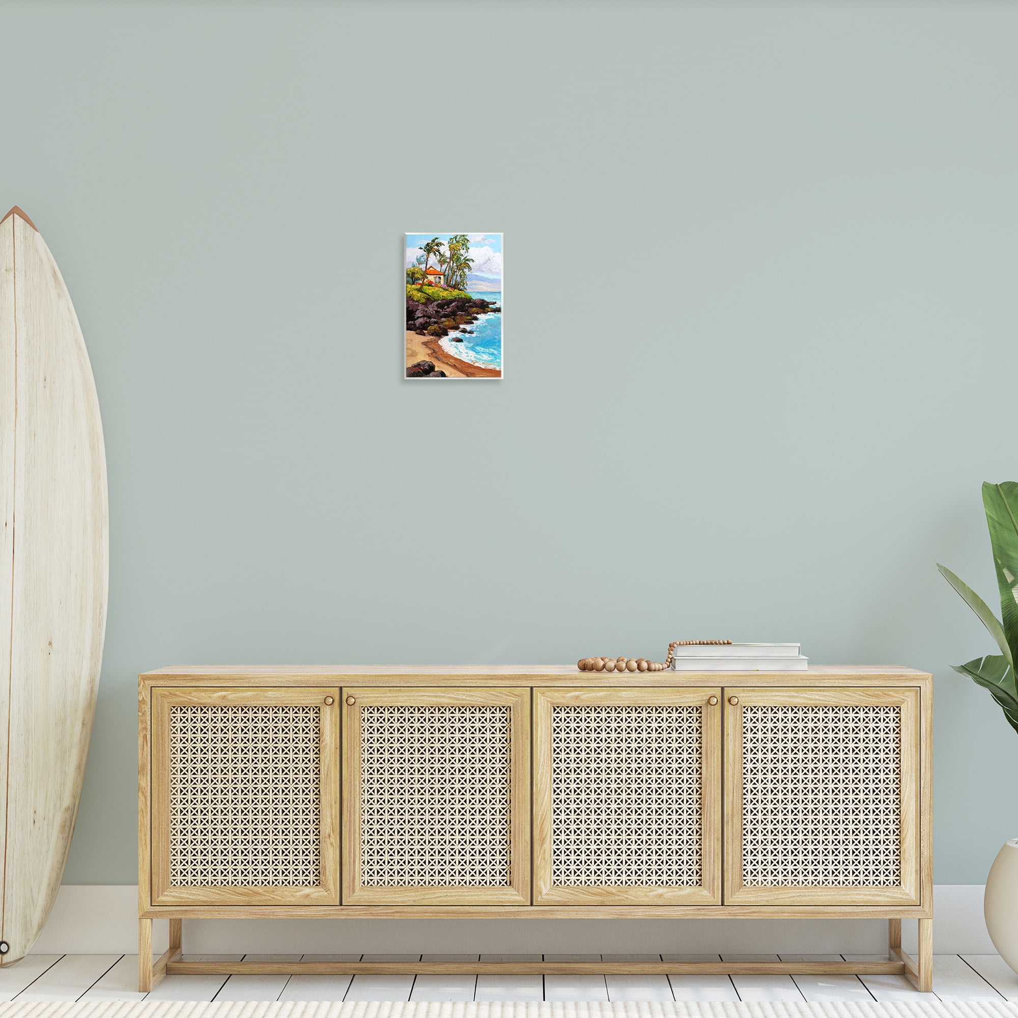 Stupell Industries Tropical Cottage Cove Landscape Painting Unframed Art Print Wall Art, 10 x 15