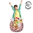 thumbnail image 3 of Ladybug Storage Toy Bag Chair, Spring Illustration with Polka Dotted Insects and Silhouettes, Stuffed Animal Organizer Washable Bag, Large Size, Vermilion Pale Grey, by Ambesonne, 3 of 3