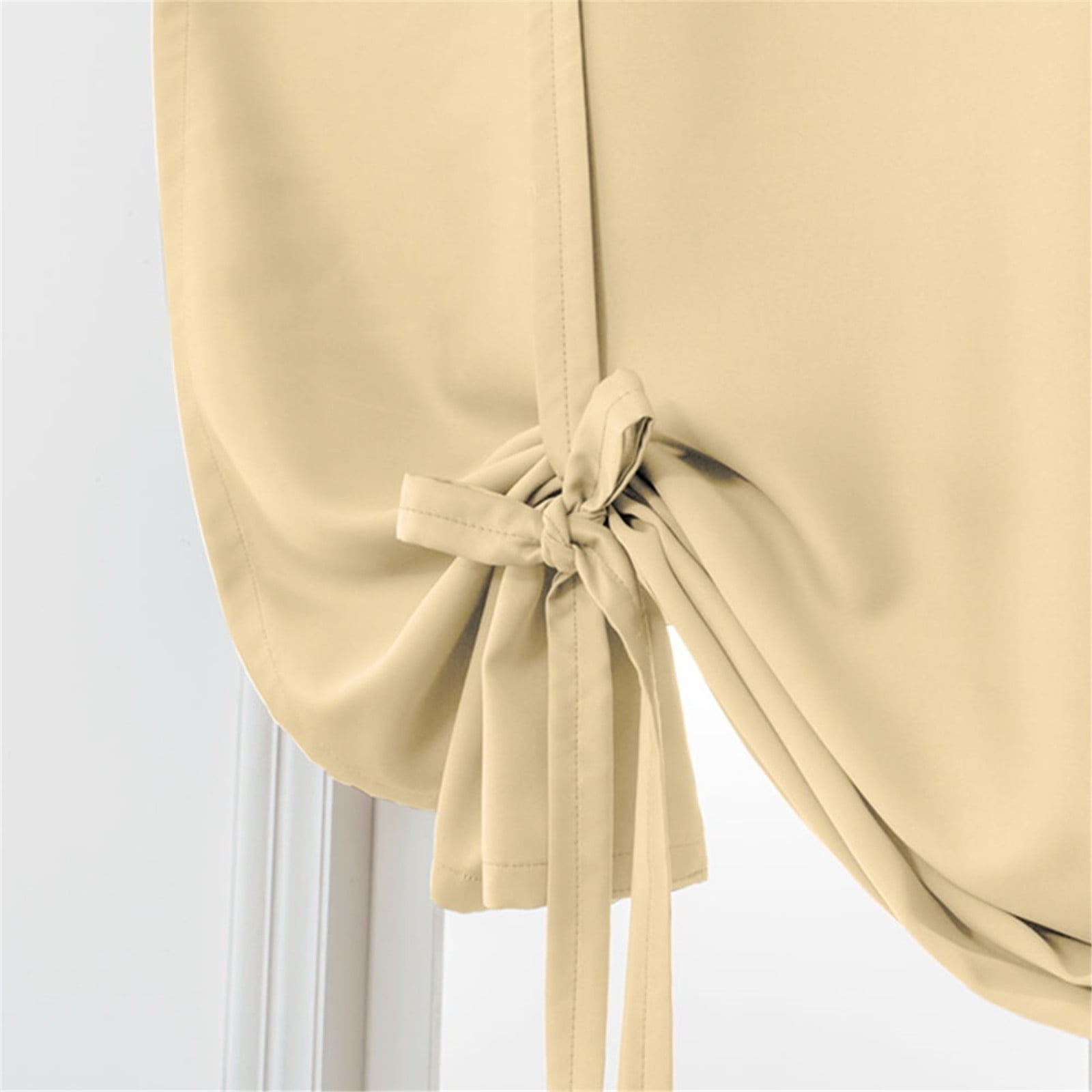 pdqouc Roman Curtain for Bathroom Kitchen Adjustable Balloon Curtains for Small Window Room Darkening Shades Drapes Panel Rod Pocket Solid Tie Up Multi Color