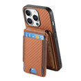thumbnail image 2 of C1-12 For iPhone 16 Pro Max Case Card Holder Leather+PC+TPU Kickstand Phone Cover - Green, 2 of 5