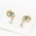 thumbnail image 4 of QQTDFG Crystal Gold Tone Evil Eye Teardrop Earbob Stud Dangle Earrings Women's Jewelry-Multicolor, 4 of 5