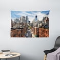 thumbnail image 1 of City Tapestry, Lower Manhattan Cityscape Famous Travel Destination NYC Avenue Historical, Wall Hanging for Bedroom Living Room Dorm Decor, 60W X 40L Inches, Dark Orange Grey Blue, by Ambesonne, 1 of 2