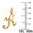 thumbnail image 2 of 14K Yellow Gold Diamond-cut Cursive Letter Initial 'K' Pendant with 1.2mm Rolo chain, 2 of 4