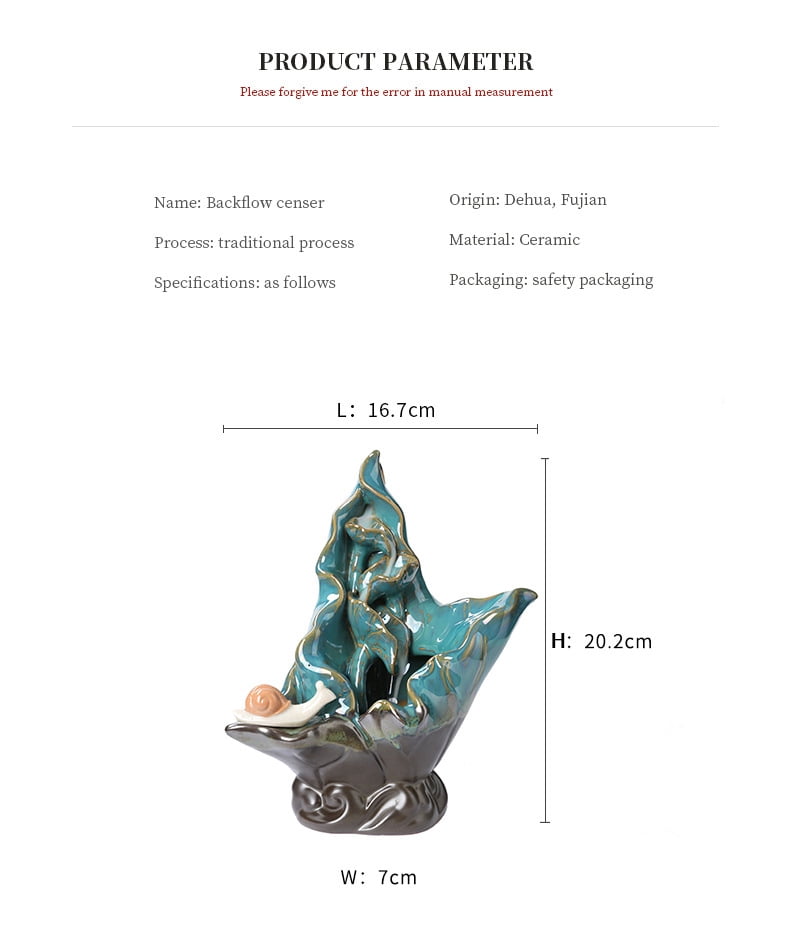 Creative Snail Backflow Incense Holder Household Indoor Tower Aroma Sandalwood Incense Burner Tea Ceremony Decoration