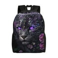 thumbnail image 1 of Balery Purple-Eyed Floral Leopard Mochila - Mochila Estilosa y Duradera para Laptop de 15 Pulgadas con Tela Oxford Impermeable, 1 of 8