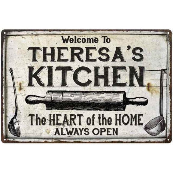 THERESA'S Kitchen Farmhouse Sign Gift 8x12 Metal 208120033075