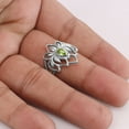 thumbnail image 4 of Earth Gems Jewelry Peridot Ring Sterling Silver Rings Lotus Design Ring Statement Ring for Women, 4 of 4