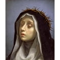 thumbnail image 2 of Carlo Dolci 15x18 Black Ornate Wood Framed Double Matted Museum Art Print Titled - St. Catherine of Siena, 2 of 5