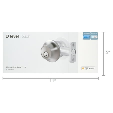 Level - Touch Edition Smart Lock Bluetooth Replacement Deadbolt with App/Key/Voice Assistant Access - Satin Chrome