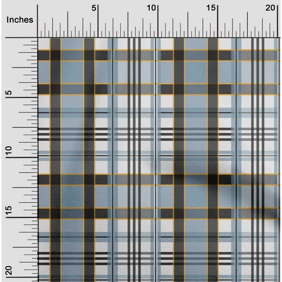 oneOone Organic Cotton Poplin Twill Fabric Madras Check Print Fabric By The Yard 42 Inch Wide