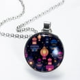 thumbnail image 2 of Ramadan Lantern Glass Circular Pendant Necklace - Stylish Womens Necklaces ?, 2 of 5
