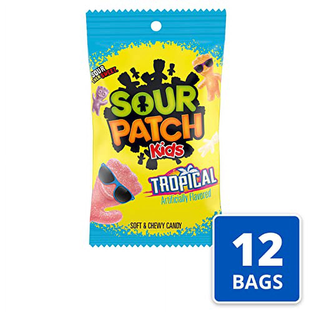 SOUR PATCH KIDS Tropical Soft & Chewy Candy, 12-8 oz Bags