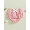 thumbnail image 2 of aturustex Toddler Baby Girl Classic Plaid Shorts 0 3M 6M 12M 18M 24M Infant Elastic Waist Bubble Shorts Lounge Tiered Detail Bow Triangle Short Pants intage Comfy Shorts Beachwear for Summer, 2 of 7