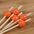 thumbnail image 2 of BambooMN Decorative Ball End Bamboo Cocktail Appetizer Picks - 4.7" (12cm) - Orange - 300pcs, 2 of 7