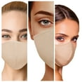 thumbnail image 2 of DALIX Skin Tone Face Mask 3 Layer Filter Pocket Nose Piece Medium Tone - S-M (3-Pack), 2 of 7