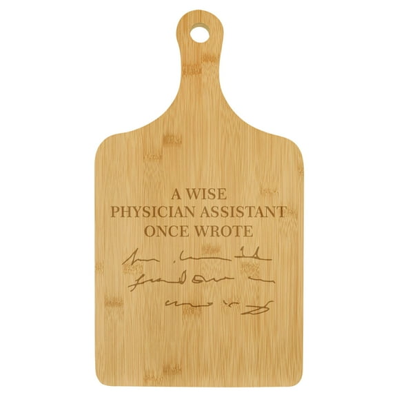 Charcuterie Board With Handle Cheese Board Bamboo Cutting Board Gift A Wise Physician Assistant (Small 13.5” x 7”)