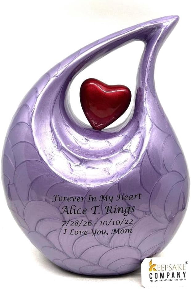 Keepsake Company Urn for Human Ashes, Multicolor, Aluminum Large Heart Shape