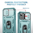 thumbnail image 6 of ELEHOLD Rugged Case for iPhone 16e 2025,Heavy Duty Hybrid Camera Lens Protector 360° Rotation Ring Holder Card Slot Kickstand Function Anti-Slip Shockproof Case,Green, 6 of 9