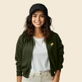 thumbnail image 3 of Dalix Taco Embroidered Fleece Cropped Zip Hoodie Cold Fall Winter Womens in Military Green M Medium, 3 of 5