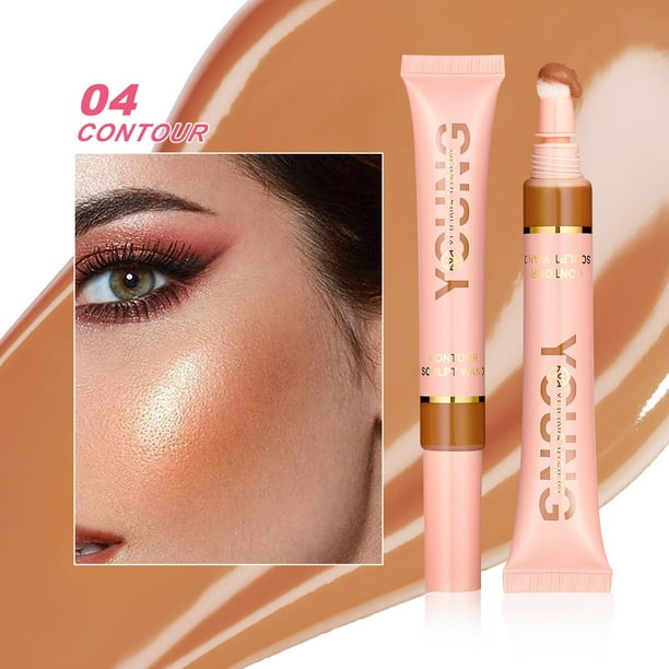 Xihbxyly Colorete Líquido En Barra, Iluminador En Polvo Delicado con Efecto Perlado, Herramienta de Maquillaje Multifuncional, Reparador Facial, Hidratación Duradera, Varios Tonos de Piel, Imprescind