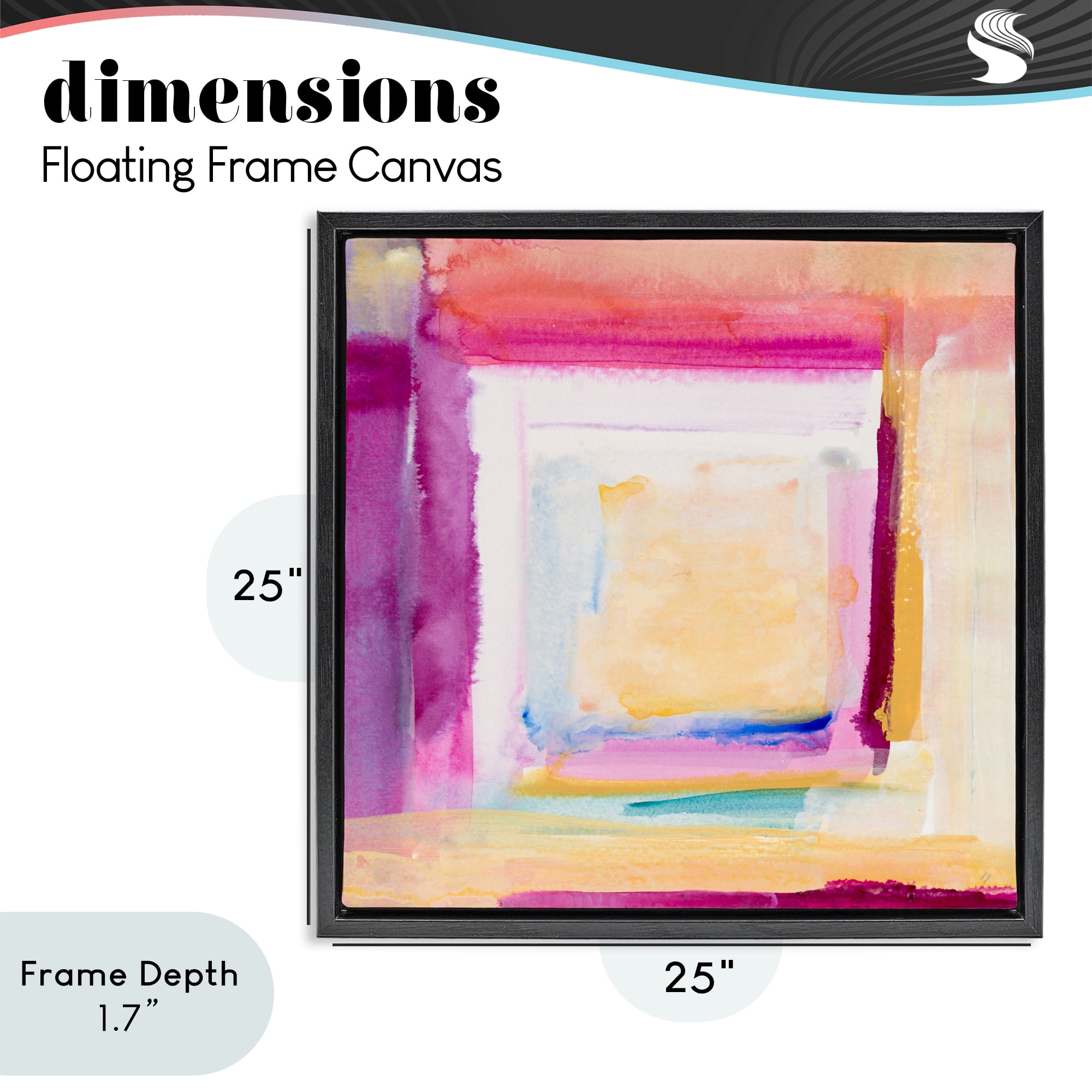 Stupell Industries Vibrant Layers New Day Black Framed Floater Canvas Wall Art, design by Lanie Loreth
