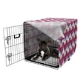 thumbnail image 5 of Fruits Dog Crate Cover, Fruit Art Pattern with Brushstrokes Continuing Organic Elements, Easy to Use Pet Kennel Cover Small Dogs Puppies Kittens, 7 Sizes, Magenta Purple and White, by Ambesonne, 5 of 6
