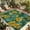 Turquoise Gold, variant on Turquoise Tropical Outdoor Rug for Patio/Deck/Porch, Non-Slip Large Area Rug 4 x 6 Ft, Gold Palm Leaves Summer Pastoral Indoor Outdoor Rugs Washable Area Rugs, Reversible Camping Rug Carpet Runner