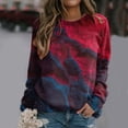 thumbnail image 2 of Bibifish Womens Sweatshirts Printed Tie Dye Pattern Print Crewneck Long Sleeve Pullover Sweatshirts Casual Spring Fall Lightweight Relaxed Fit Tunic Tops, 2 of 6
