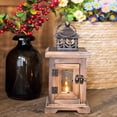 thumbnail image 4 of Shenmeida Decorative Candle Lantern Vintage Wood Lanterns Rustic Hanging Candle Holders Decor for Farmhouse Outdoor Garden Home, 4 of 7