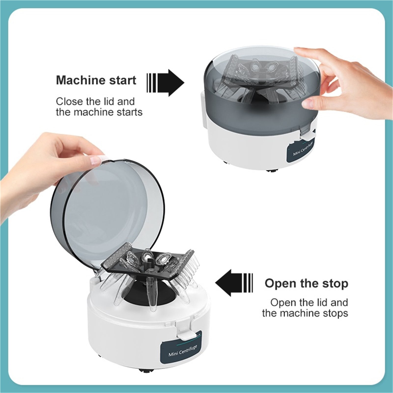 Mini Centrifuge Machine Pcr Centrifuge Lab Microcentrifuge 4000rpm 7000rpm For 0.2/1.5/2ml Centrifuge Tube ,Efficient Separation