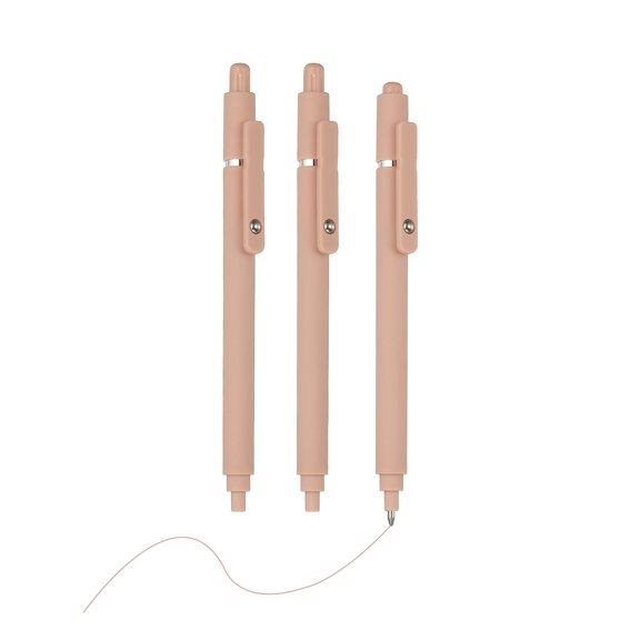 Uxcell 3 Pack Retractable Pens 0.5mm, Pink Gel Ink Pens Retractable Ballpoint Pen Fine Point Smooth Writing Cute for Office Home Supplies Journaling