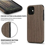 TENDLIN Compatible with iPhone 11 Case Wood Grain Outside Design TPU Hybrid Case (Black Rose Wood)