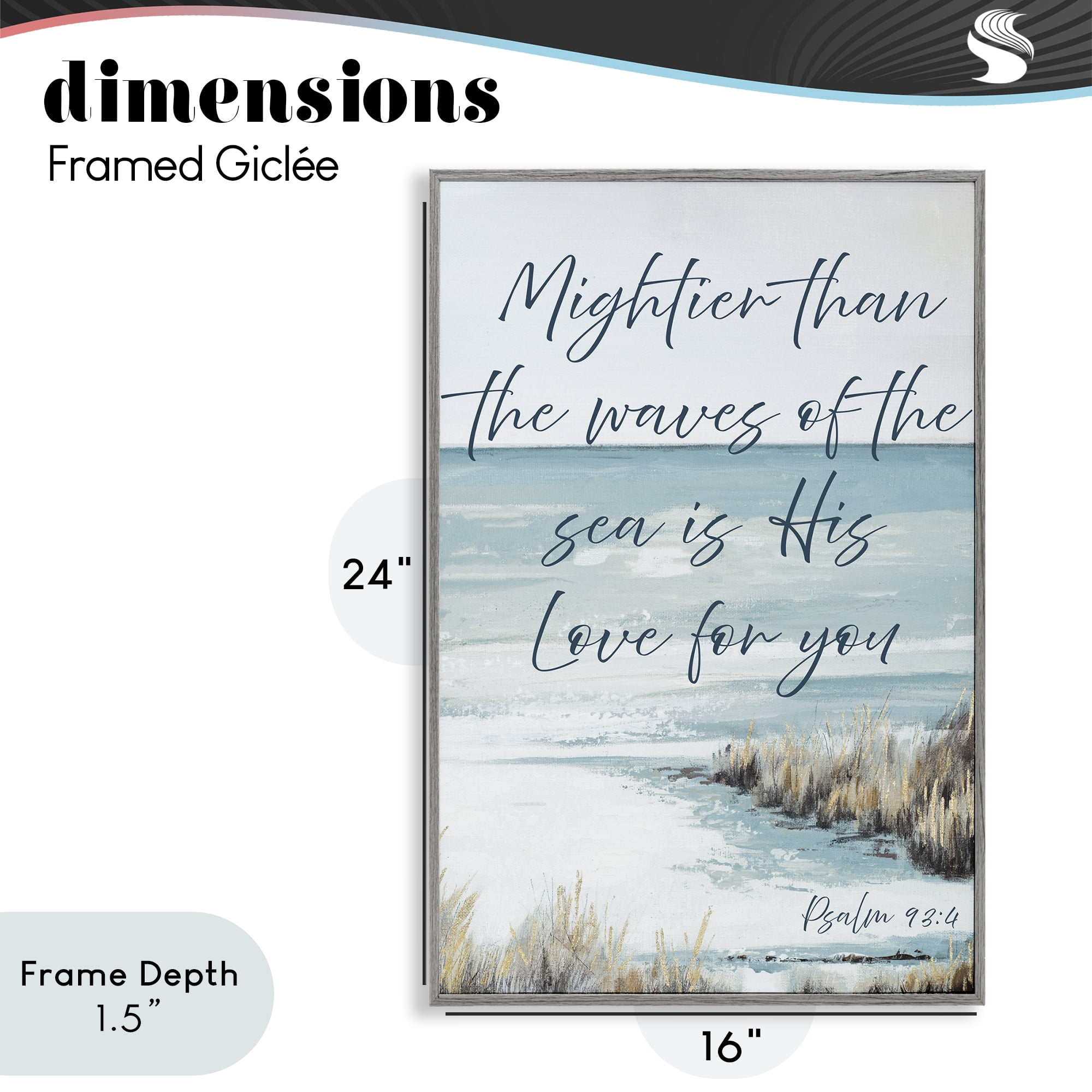Stupell Industries Mightier Than The Waves Gray Framed Giclee Art, design by Patricia Pinto