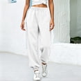 thumbnail image 4 of Sentuca Sweatpants Women Baggy Elastic Bottom Jogger Pants Casual Fashion Workout Trousers White M, 4 of 9