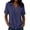 01# Blue, variant on Linen Tops for Women Cotton V-Neck Blouse Button Detail Loose Fit Breathable Casual Summer Top Flowy Tunic Blouson Style Beach Holiday S-2XL