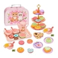 thumbnail image 2 of Juego de vajilla para fiesta de niñas, tazas de café, juguetes de cocina portátiles y de desarrollo, juego de simulación para el Día del Niño en edad, 2 of 8