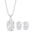 thumbnail image 3 of Rosec Jewels Certified Moissanite Pendant and Earrings Set - D-VS1 Grade - Oval Moissanite Jewelry Set for Women - with Jewelry Box, 925 Sterling Silver, 3 of 7