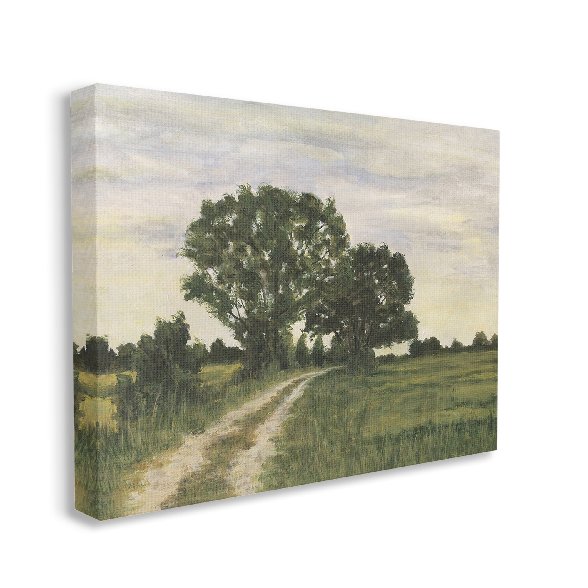 Stupell Industries Trees on Country Road Landscape Painting Gallery Wrapped Canvas Art Print Wall Art, 30 x 24