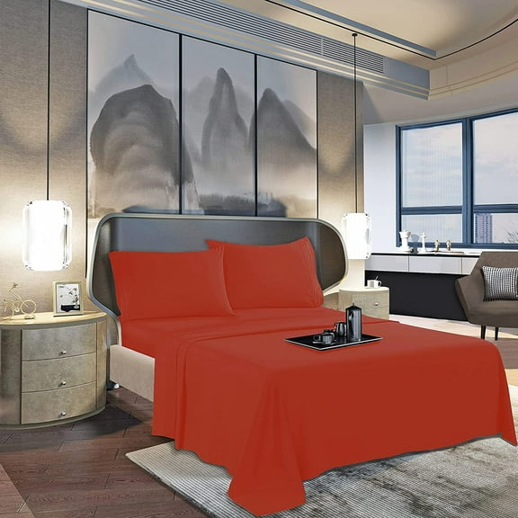 Elegant Comfort Silky-Soft 1800 Series - Wrinkle-Free 2-Piece Pillowcases, Standard Size, Rust