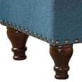 thumbnail image 5 of Fabric Upholstered Wooden Storage Bench With Nail head Trim Large Blue and Brown - Saltoro Sherpi, 5 of 5