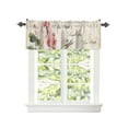 thumbnail image 2 of Kitchen Cafe Valance Curtain for Small Windows,Pink Rose Floral Leaf Vintage Letter Rod Pocket Short Valances Pastoral Flower Dragonfly Window Treatment Panel for Living Room/Bedroom/Bathroom,60x18in, 2 of 9