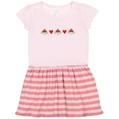 

Inktastic Sock Monkey Heart Border Gift Toddler Girl Dress