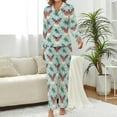 thumbnail image 2 of Top-kevin Red Bows Holly Pine Women's Long-Sleeve Shirt And Full-Length Bottom Pajama Set, 2 of 12