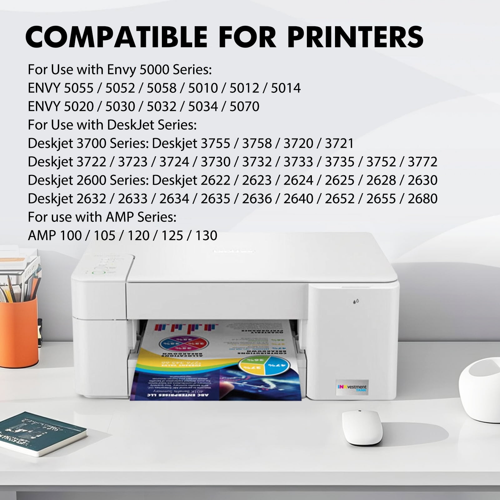 65XL 65 Ink Cartridge Compatible for 65 XL Ink 65 for DeskJet 3755 3772 Envy 5055 5052 Printer Ink (2 Pack)