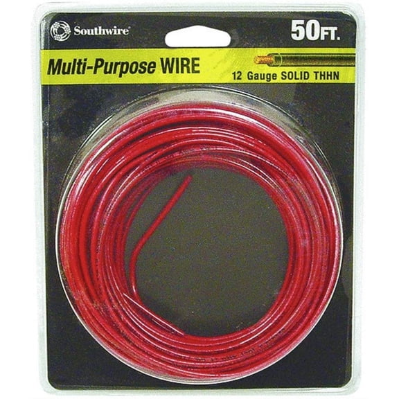 Southwire Simpull Thhn, 12 Gauge Thhn Solid Wire, Red, 50' Per Roll