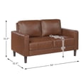 thumbnail image 3 of Lexicon Malcolm Faux leather Love Seat in Chocolate, 3 of 5