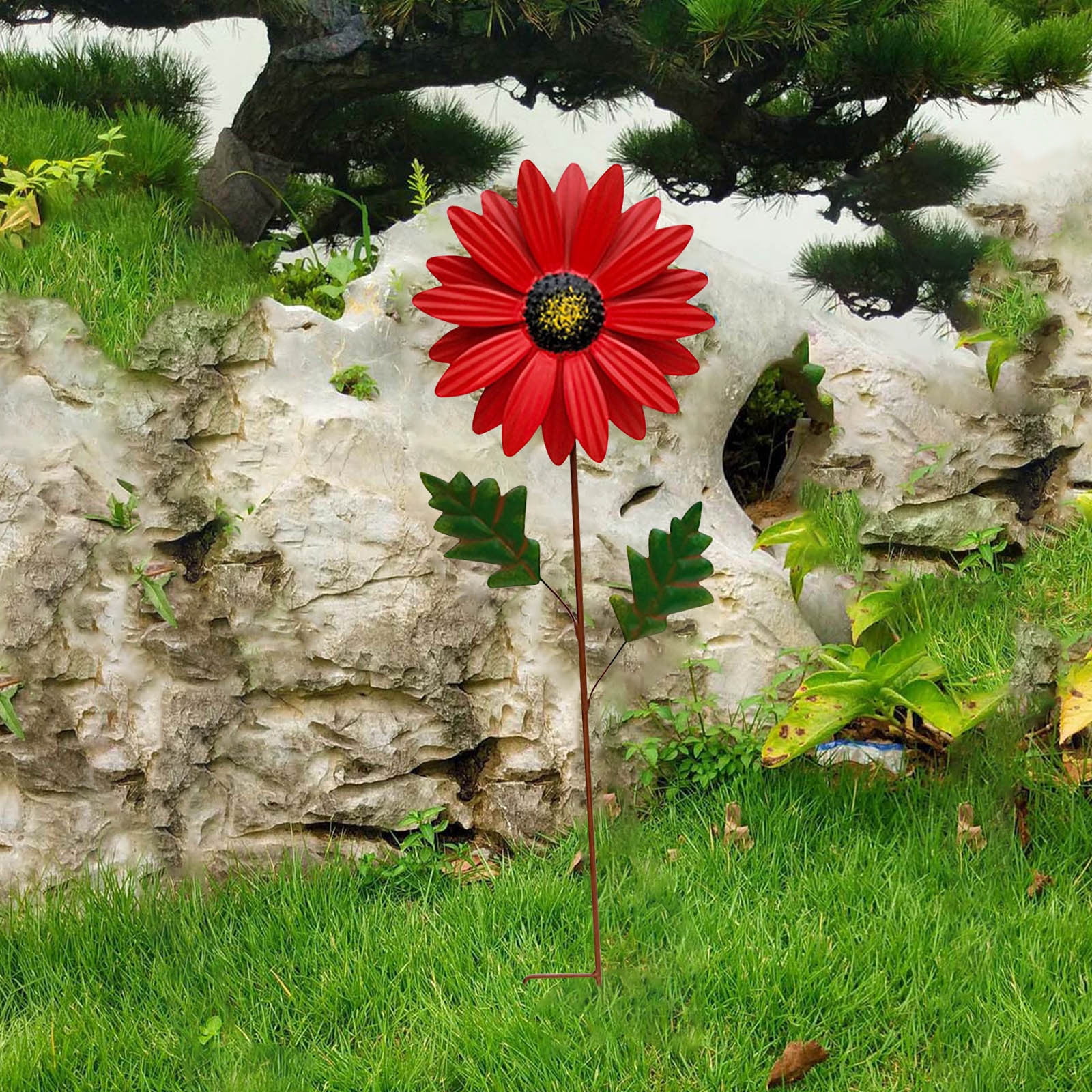 Vibrant yellow decorative iron flower inserts will transform your outdoor area to create an impressive garden transformation.